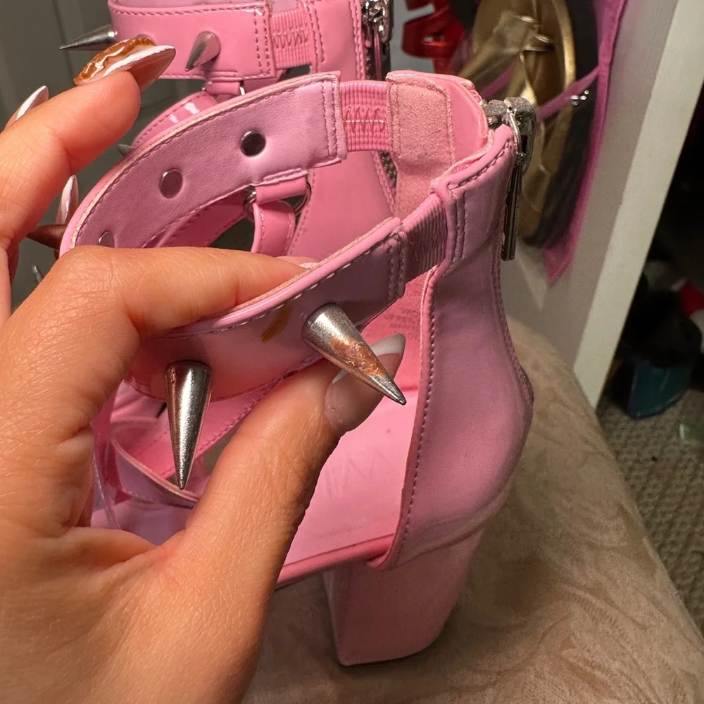 WIDOW dollskill pink Strappy Spiked Sandals - Picture 5 of 11